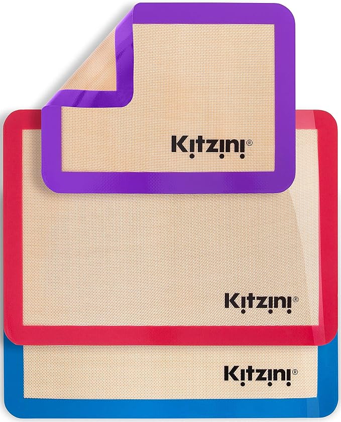 Kitzini Silicone Baking Mat Set. NonStick Silicone Mats