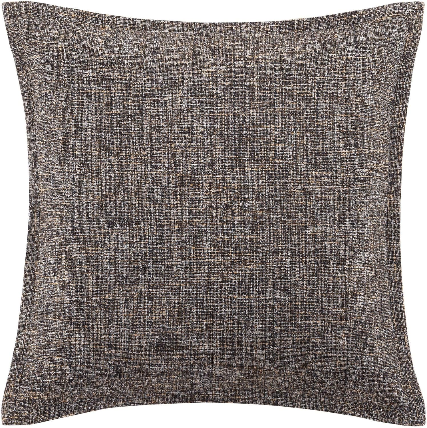 HiEnd Accents Tweed Euro Pillow Sham, 27x27 inch, Brown Modern Rustic Classic Men's Pillow Cover