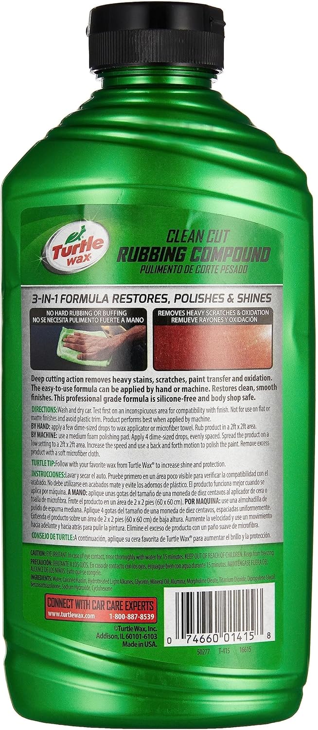Turtle Wax T-415 Premium Grade Clean Cut Rubbing Compound - 18 Fl Oz. : Automotive