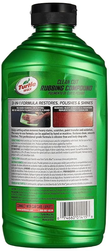 Turtle Wax T-415 Premium Grade Rubbing Compound - 18 oz, Green (Pack of 2) 18 Ounces (Pack of 2)