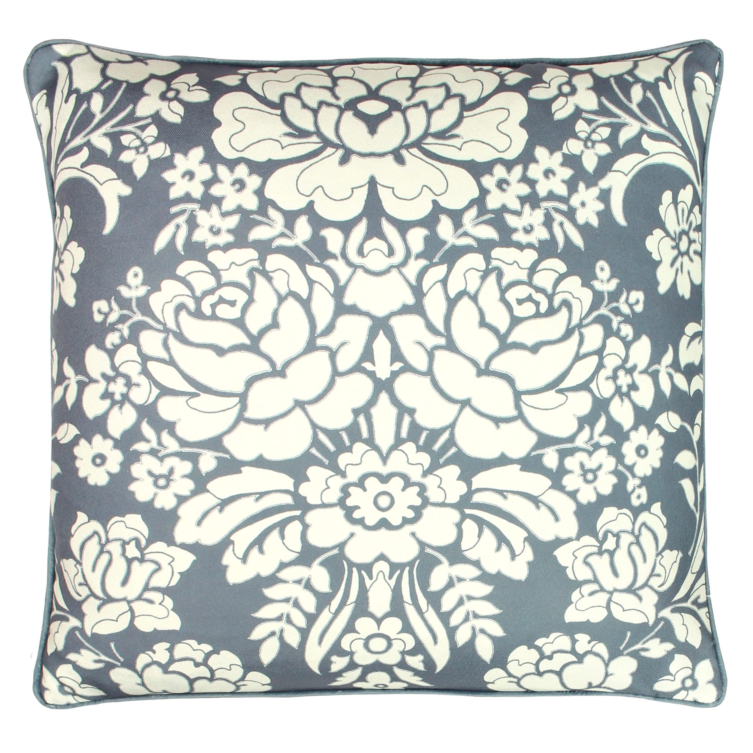 Paoletti Melrose Feather Filled Cushion, Polyester, Slate Blue