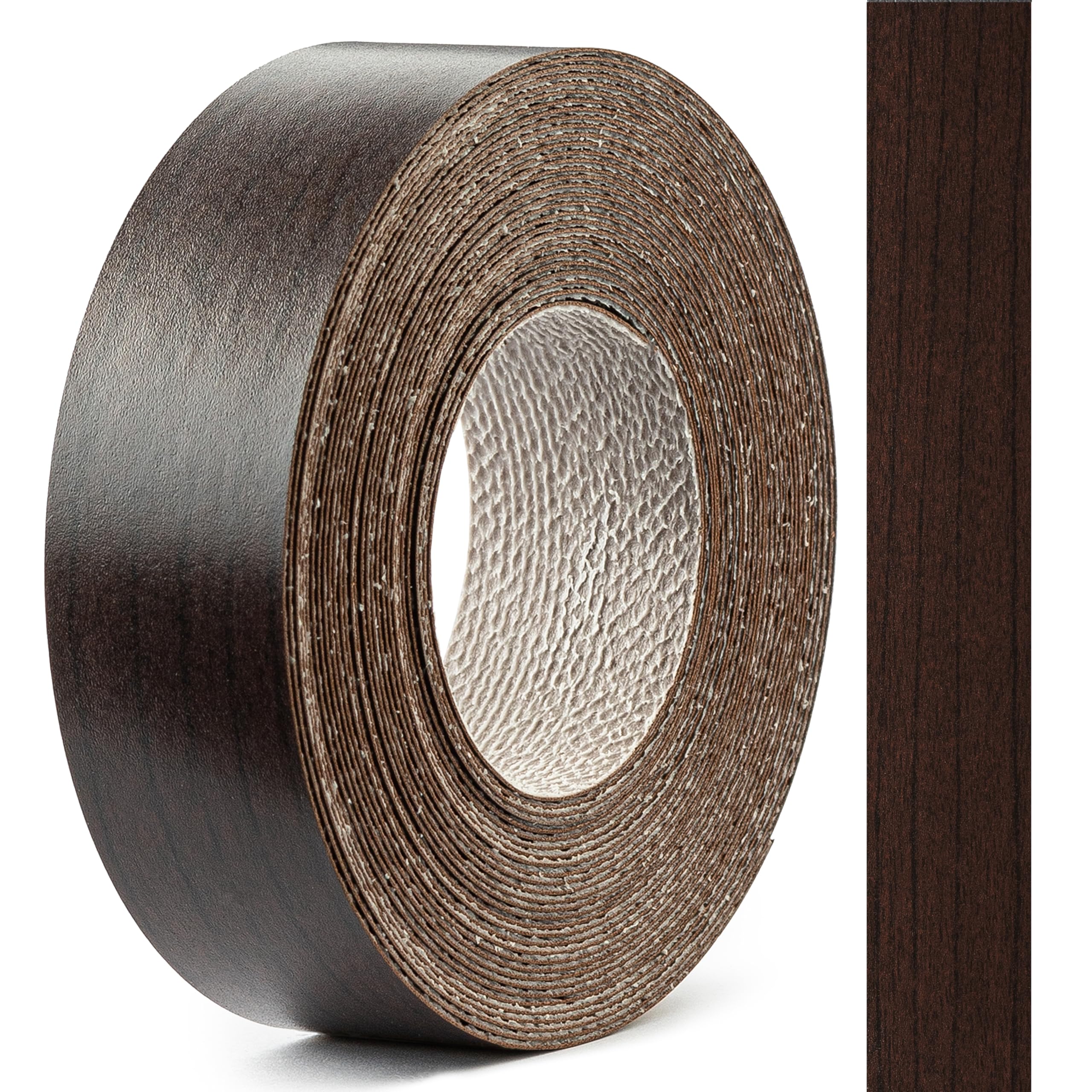 FOLDECOR Wenge 2 Hotmelt Melamine Edge Banding Tape 21mm x 5m, Iron on Edge Trim Strip for Furniture, Cabinets, Shelves & Panels, Easy to Apply & Cut