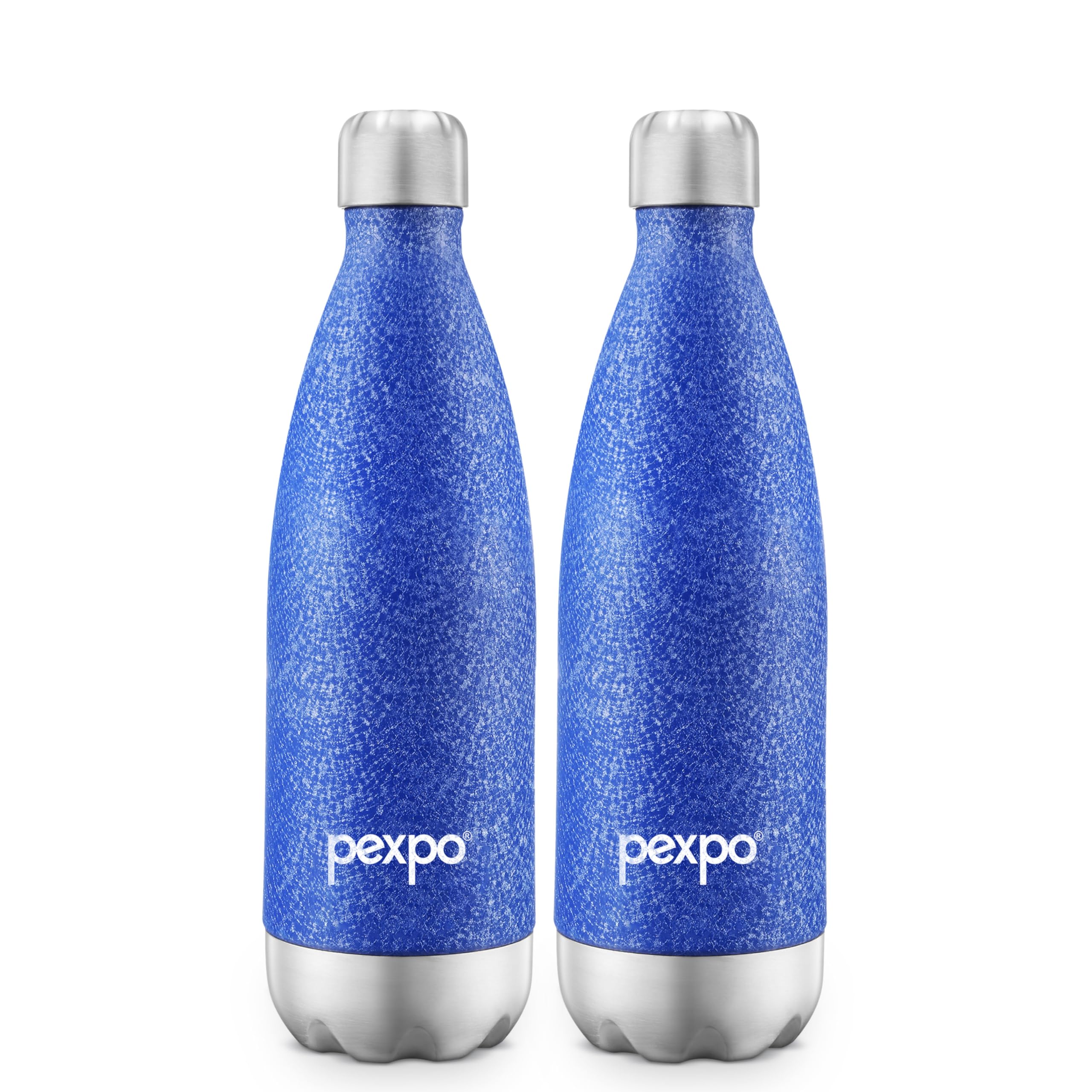 PEXPO Electro 24 Hrs Hot & Cold ISI Certified Flask | Stainless Steel Water Bottle - 1000ml Blue Pack of 2 | Thermoflask | Office Bottle | Workout | Travelling | Home | Adults (B0BVGBWLKY) Amazon Price History, Amazon Price Tracker