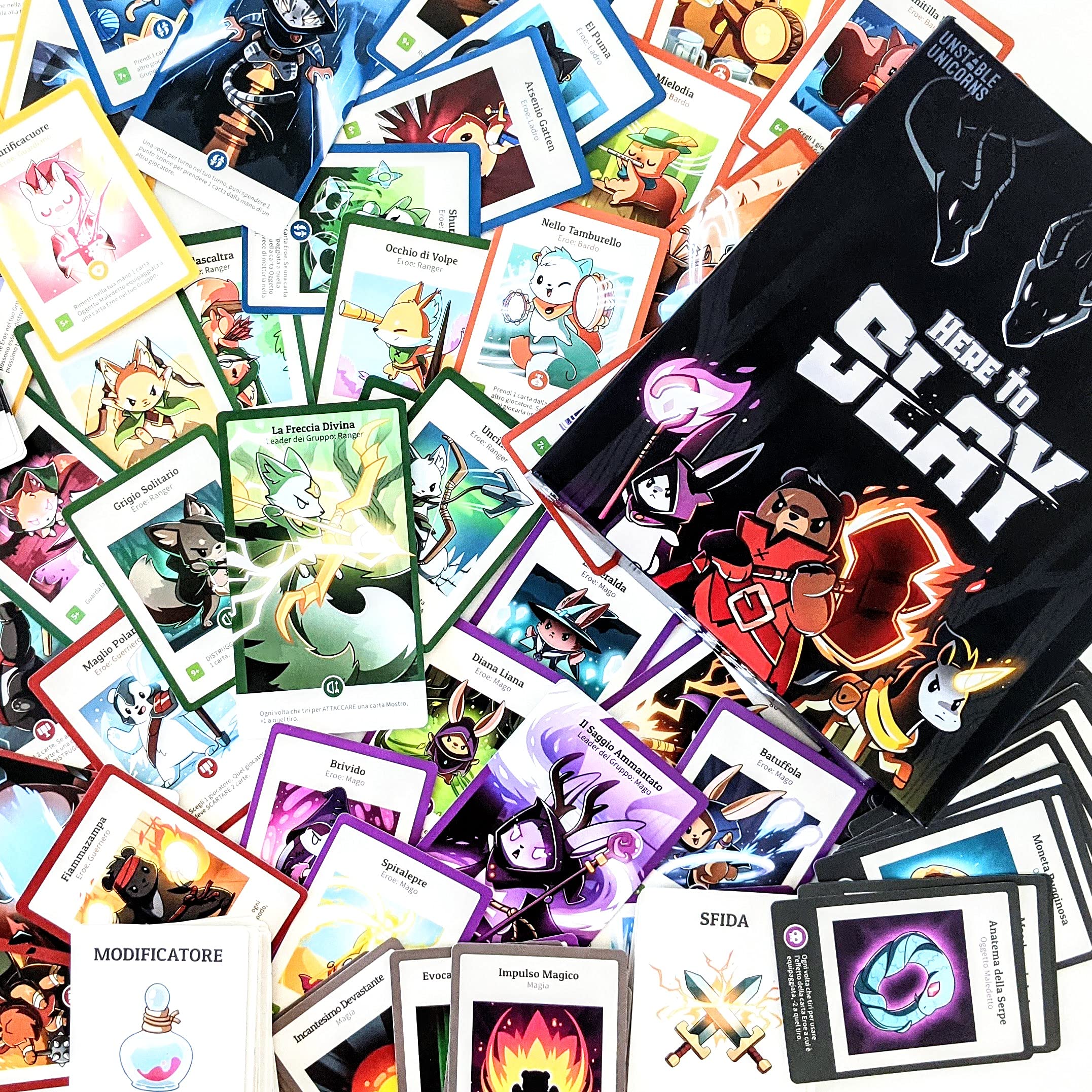 Asmodee – HERE TO SLAY – Raduna il tuo Gruppo di Eroi e Stermina i Mostri – Gioco da Tavolo Strategico, Carte da Gioco Competitivo per Amici e Famiglia – 2-6 Giocatori – 10+ Anni – Ed. in Italiano
