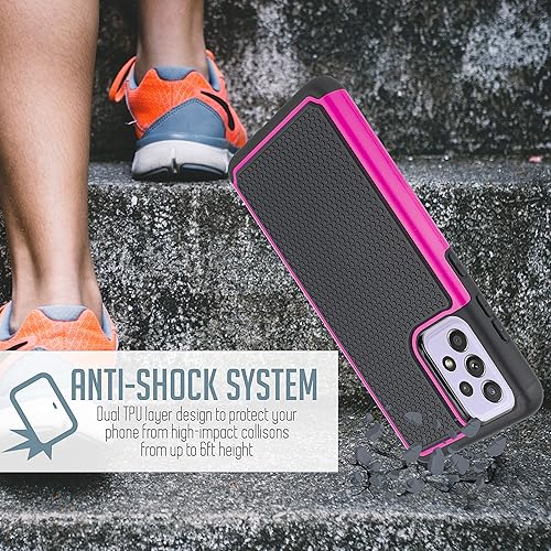 Miniatura 8 de Funda compatible con Samsung Galaxy A32 5G con protector de pantalla de vidrio templado, delgada a prueba de golpes, cubierta protectora de TPU de