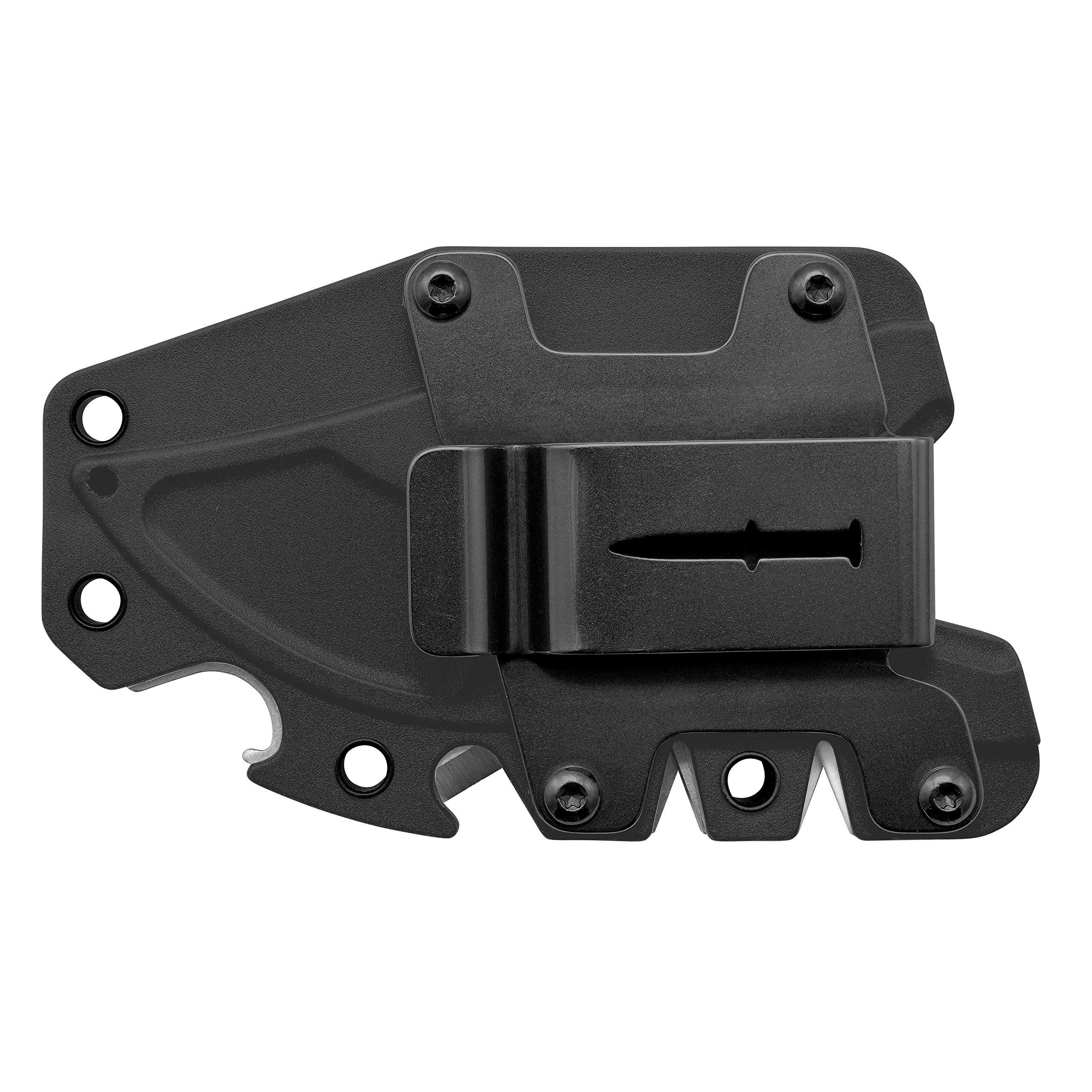 Camillus Comb 7.25" Clip Point Blade Durable Corrosion-Resistant 420 Stainless Steel Outdoor Survival Hunting Fishing Camping Fixed Blade Knife, Molded Sheath with 4 Additional Functions Included