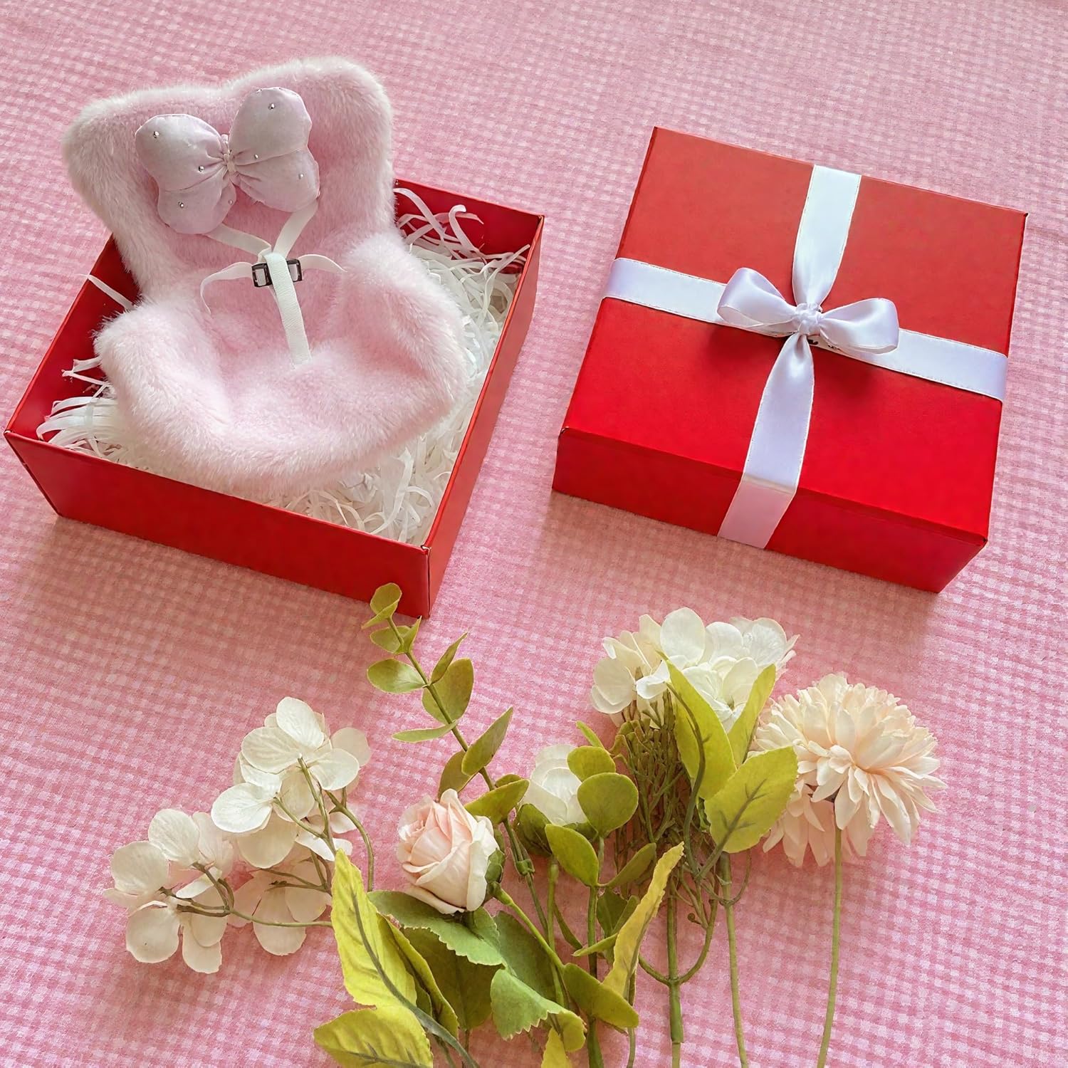 17cm Doll Car Seat with Air Vent Clip, Cute Car Ornament Accessories for Blind Box Doll Fans & Collectors(Plush Pink)