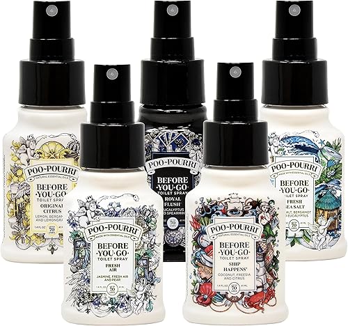 Miniatura 3 de Poo-Pourri Juego – Incluye cítricos originales, sal marina fresca, aire fresco, Ship Happens y botellas Royal Flush de 1.4 onzas