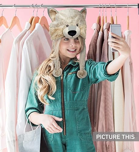 Miniatura 6 de Puzzled Brown Moose Plush Hat - Super Soft Warm Hat With Ear Flaps Cozy Fleece Winter Hat For Kids  Teens - One Size