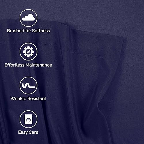 Miniatura 3 de Martex Juego de sábanas de microfibra de 3 piezas, 1 sábana bajera, 1 sábana encimera, 1 funda de almohada, microfibra cepillada, súper suave,