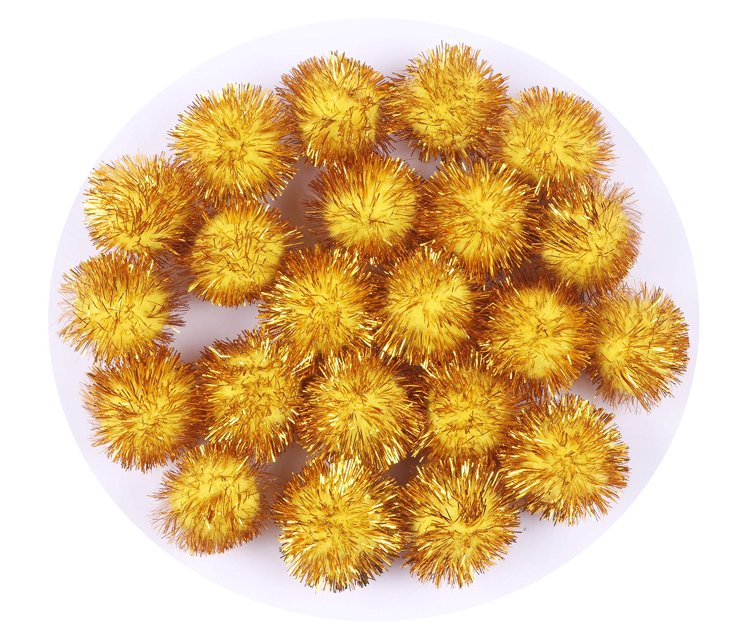 100pcs Glitter Tinsel Pom Poms - 25mm Sparkle Balls For DIY Crafts & Cat Toys 14 thumbnail image