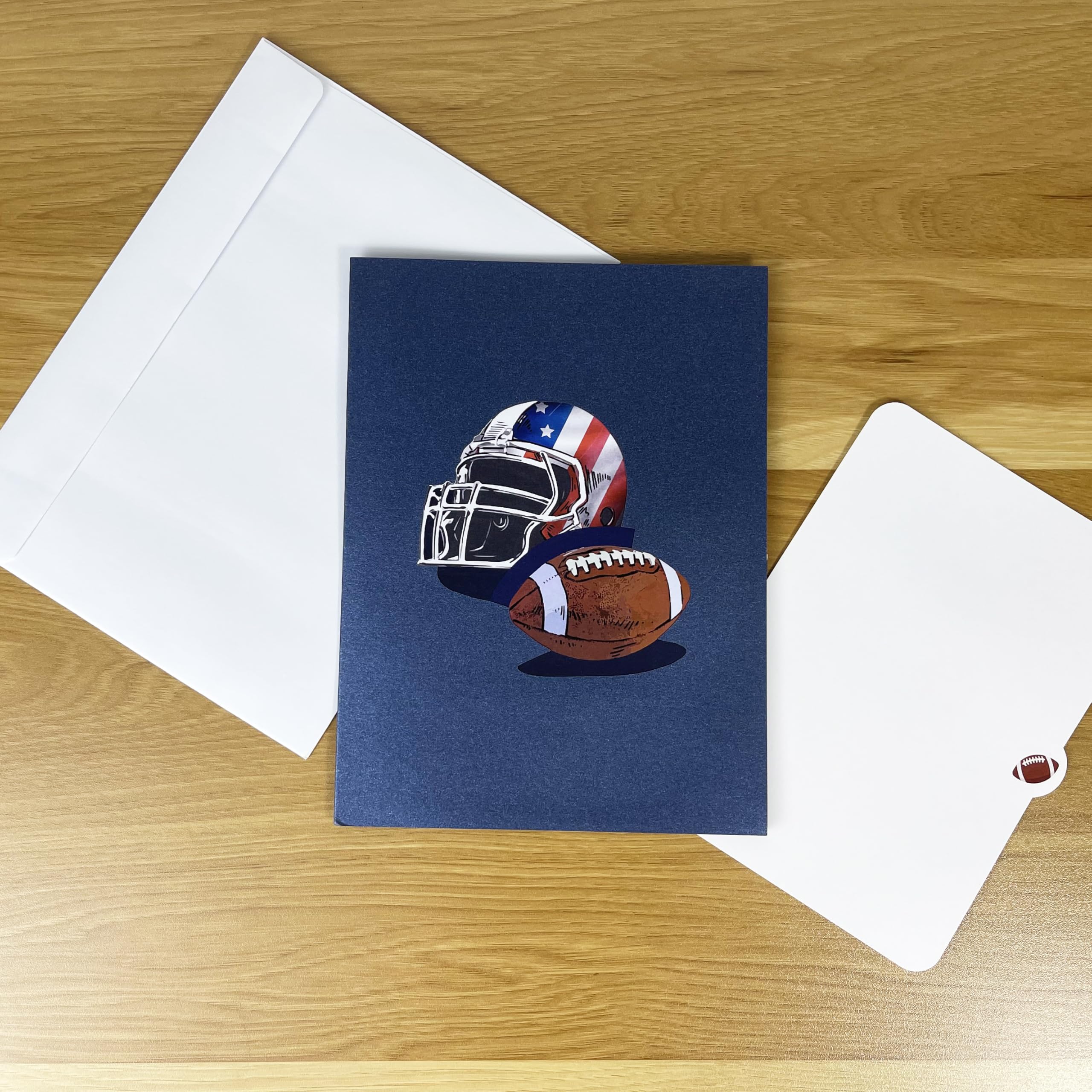 3D-Popup-Karte des American Football Spielers, Papierkunst & Handwerk, Grußkarte, Geburtstag, Jahrestag, Weihnachten, Vatertagskarte, handgefertigtes Geschenk für Ihn, Männer, Vater, Sohn,