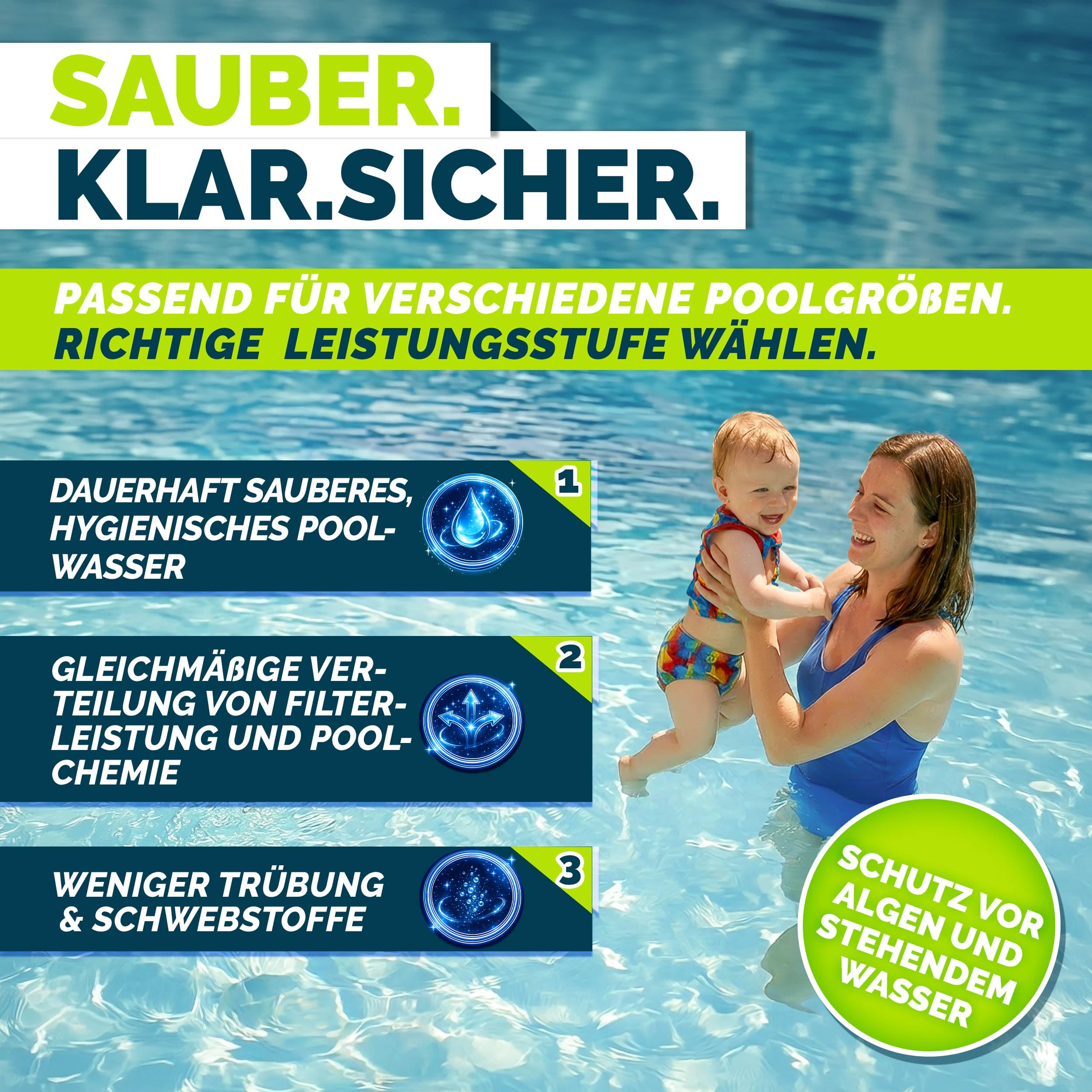 tillvex® Filterpumpe Pool mit Timer 9.500L/h & 550W | Schwimmbadpumpe Förderhöhe max. 10m | Poolfilter Umwälzpumpe für 40m³ Pools | Poolpumpe selbstansaugend für Pools Aufstellpool Spa mit Vorfilter