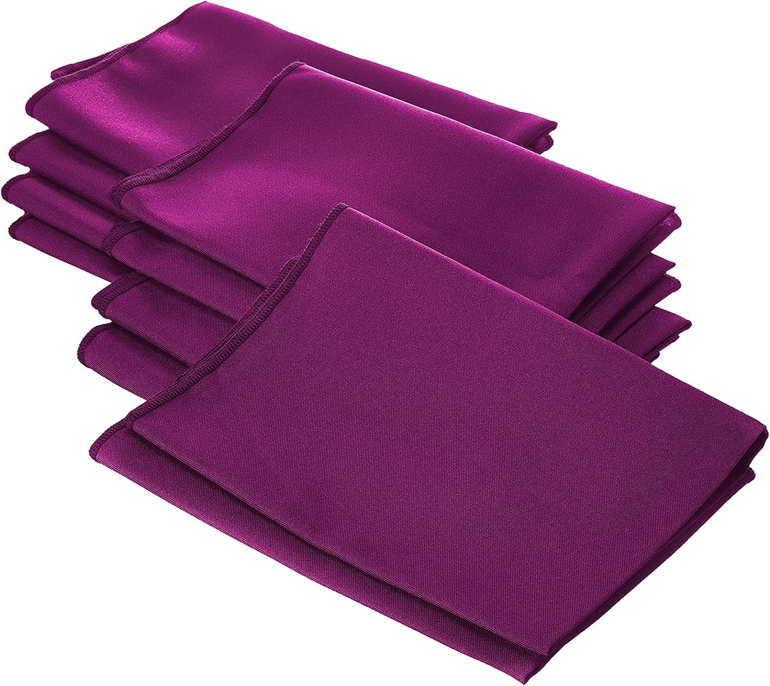 LA Linen 10-Pack Poly Poplin Napkin, Soft Cloth Napkins, Washable Reusable Napkins, Stain and Wrinkle Resistance Table Napkins for Dinner, Wedding, Parties, 18 by 18-Inch, Magenta