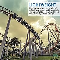 Vista 5 de Lingito Clear Emergency Rain Ponchos Adults, Thicker, 100% Waterproof Emergency Camping Rain Poncho, Amusement Parks, Hikes