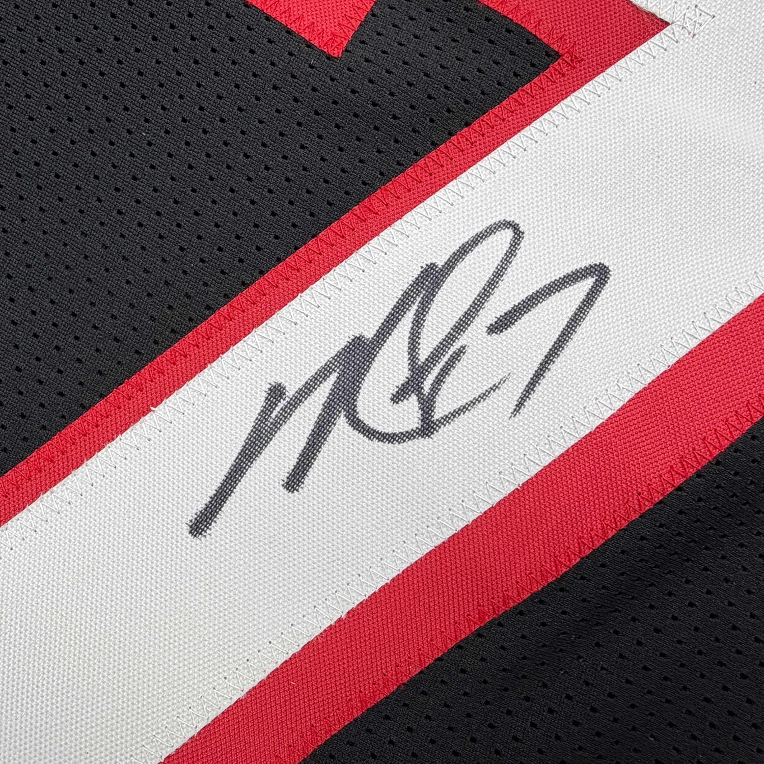 Autographed/Signed Michael Mike Vick Atlanta Black Football Jersey PSA/DNA COA