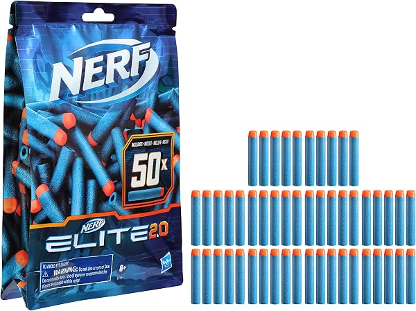 Nerf Elite 2.0, Recharge de 50 Fléchettes Officielles en Mousse, Compatibles avec Tous Les Blasters Nerf Elite, Jouets pour Garçons et Filles - 5