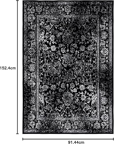 Miniatura 498 de Safavieh colección Adirondack - Alfombra de área, 6 x 9 pies, gris y azul, diseño oriental desgastado, no desprende pelusa, fácil cuidado, ideal