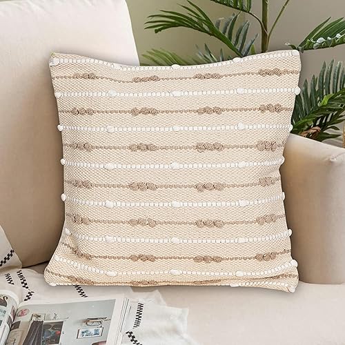 Tufted Decorative Pillow Covers – Boho Woven Texture Cushion Cases