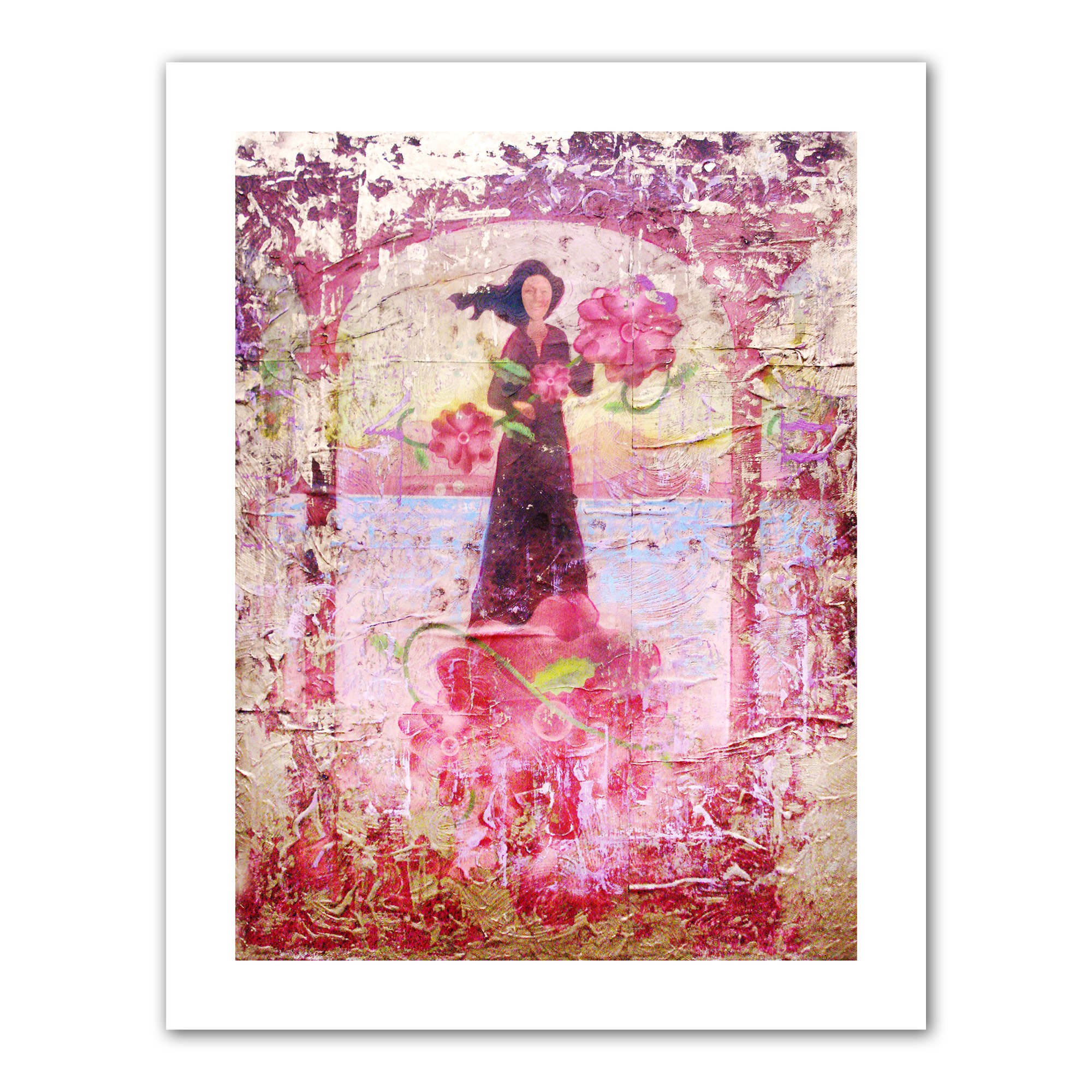 (70cm by 60cm ) - Art Wall Greg Simanson 'Flower Happy' Flat Unwrapped Canvas Art, 70cm by 60cm