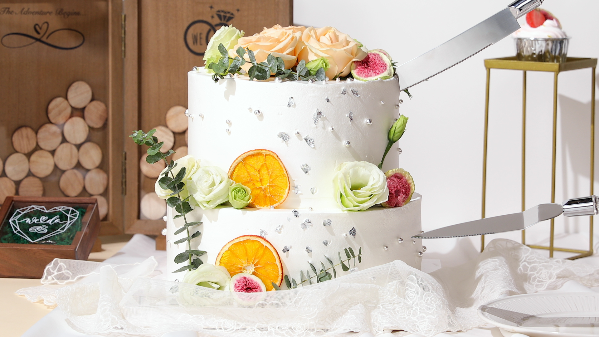 Pelle/coupeur à Gâteau Chromé Pour Mariage, Baptême, Anniversaire - Modèle AMA-016 - Neuf Sous Blister