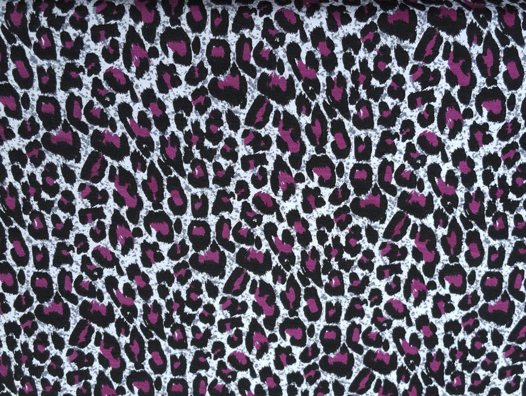 Cotton Modal Spandex Purple Cheetah Print #18 Fabric Jersey Knit by Yard 8/16
