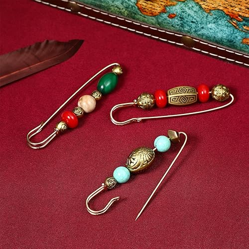 Miniatura 7 de ABOOFAN Conjunto de broche de perlas, suéter, chal, cintura, pantalones, extensor, suéter de seguridad, chal, broche vintage para mujer, ropa,