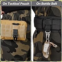 Vista 5 de Clip táctico para cinturón con montura en T, clip para bolso MOLLE, mosquetón colgante con gancho táctico