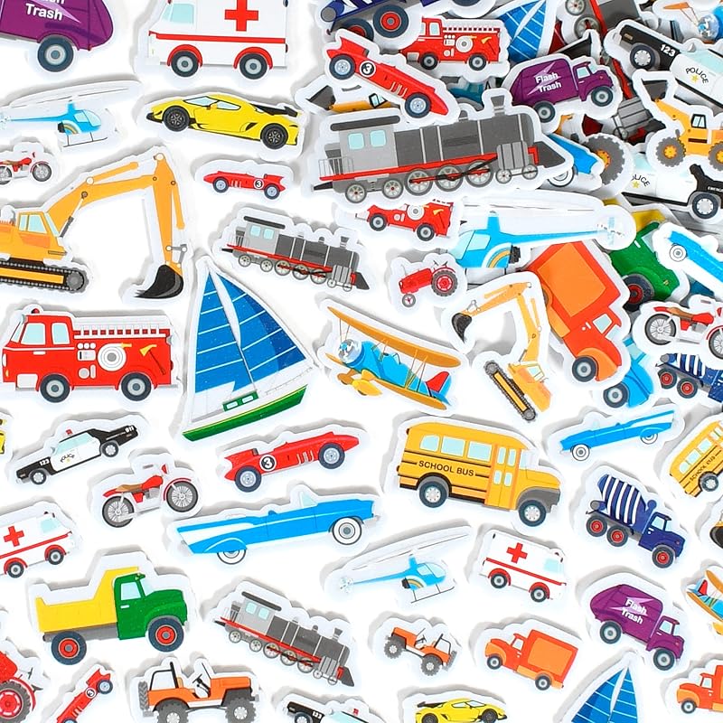 READY 2 LEARN Foam Stickers, Transport, Pack of 168 | Self-Adhesive Stickers for Kids, Perfect for Crafts and Party Favors