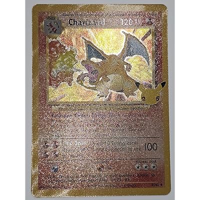 charizard gold foil pokémon card 4 102 PSA5 1999 Pokemon Dragonite Movie Promo main image 0