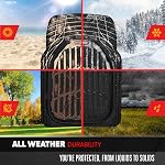 Motor Trend 4pc Black Car Floor Mats Set Rubber Tortoise Liners w/Cargo for Auto SUV Trucks - MT-923-BK+MT-884-BK_amj