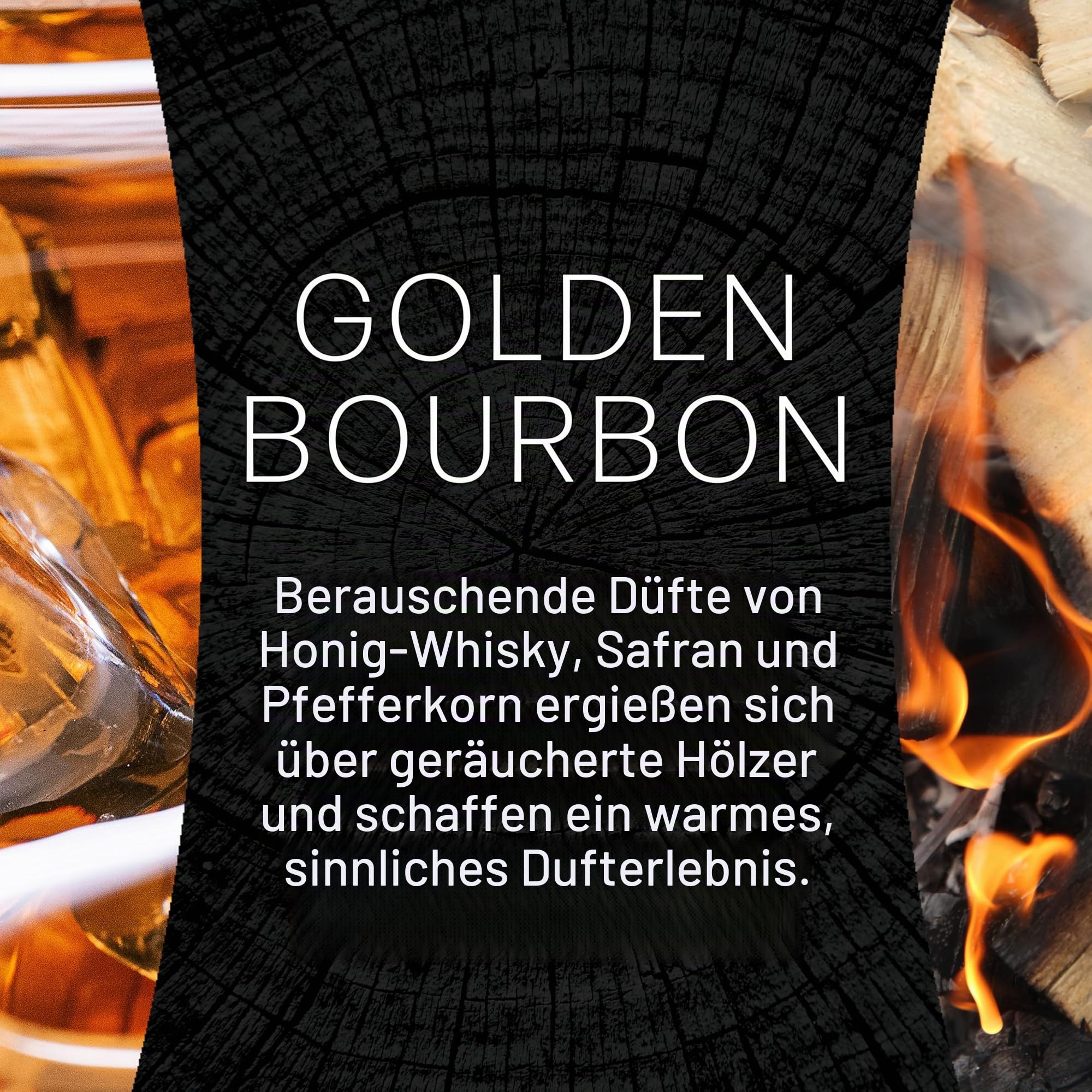 WoodWick Duftkerze mit knisterndem Docht | Große Sanduhr-Kerze Golden Bourbon | Lang brennende Kerzen: bis zu 130 Stunden | Perfekte Geschenke für Frauen