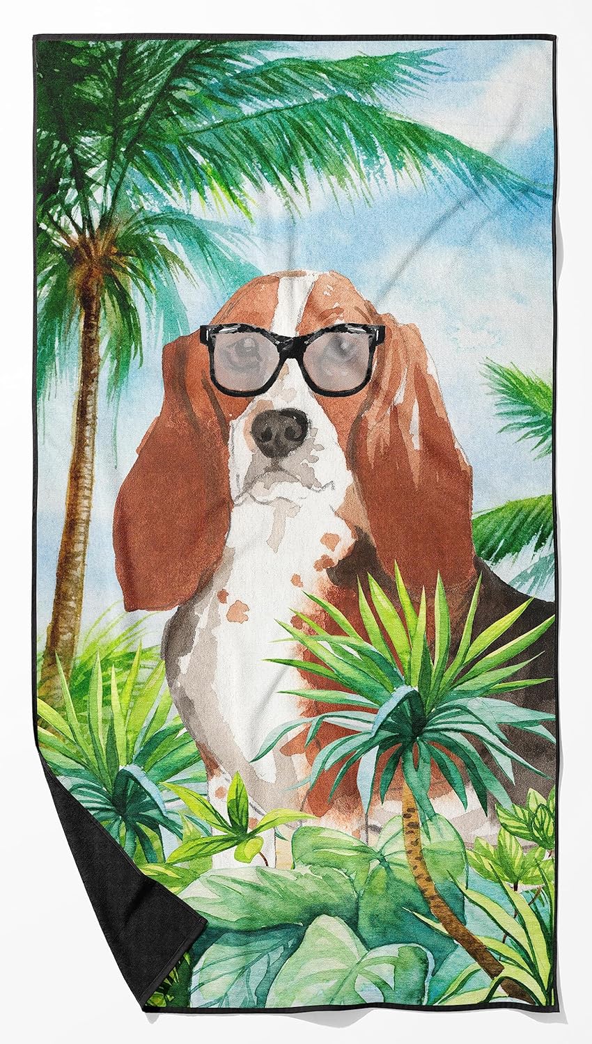 Caroline's Treasures CK3026TWL3060 Basset Hound Premium Beach Towel Oversized Towel Beach Blanket, Pool, Beach Essentials, Yoga, Premium Bath Towel, Quick Dry Plush