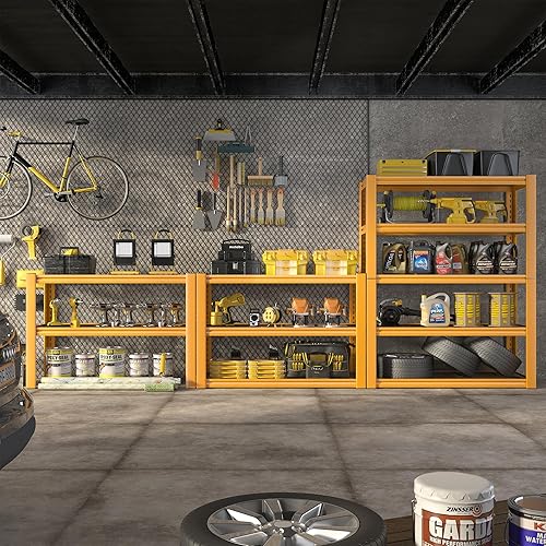 Miniatura 7 de REIBII Estantería de garaje de 72 pulgadas de alto, cargas resistentes, estantes de almacenamiento de garaje de 2000 libras, estantes de metal