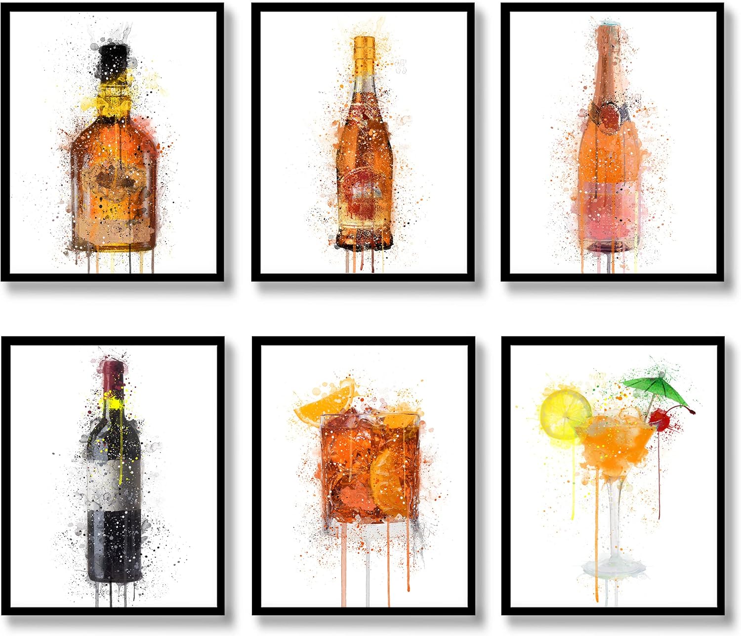 Wine Wall Art Bar Canvas Wall Art Decor,Colorful Wine Glass