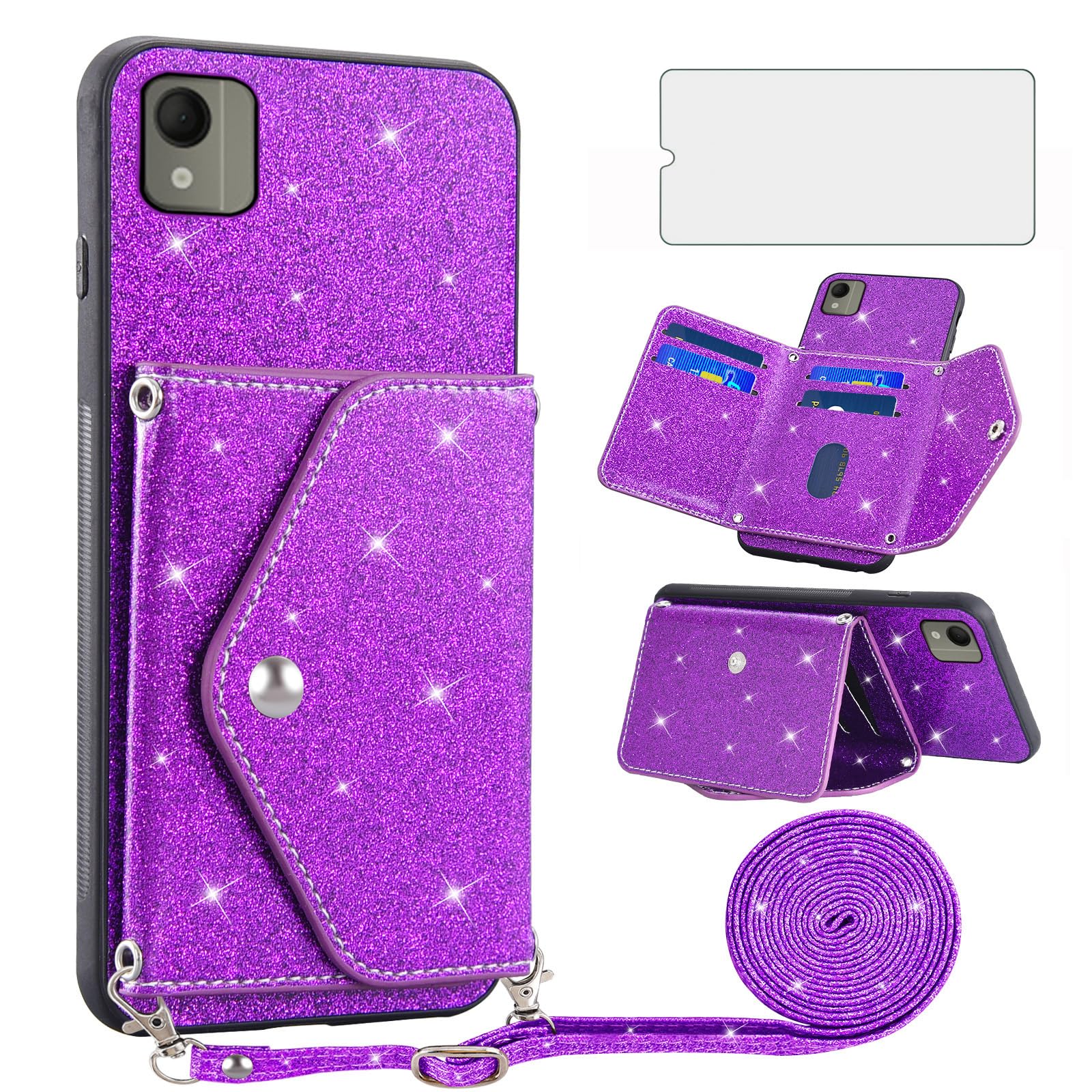 Etui Nokia C110 violet Asuwish eviter les rayures de l'ecran mobile - 8