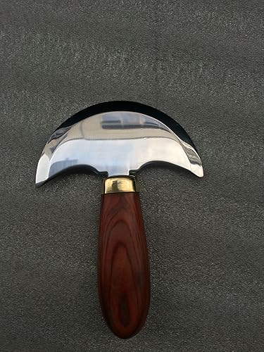 Miniatura 4 de Cuchillo redondo de cuero de doble filo súper afilado cuchillo de corte a mano más cuchillo de media luna para manualidades de cuero DIY