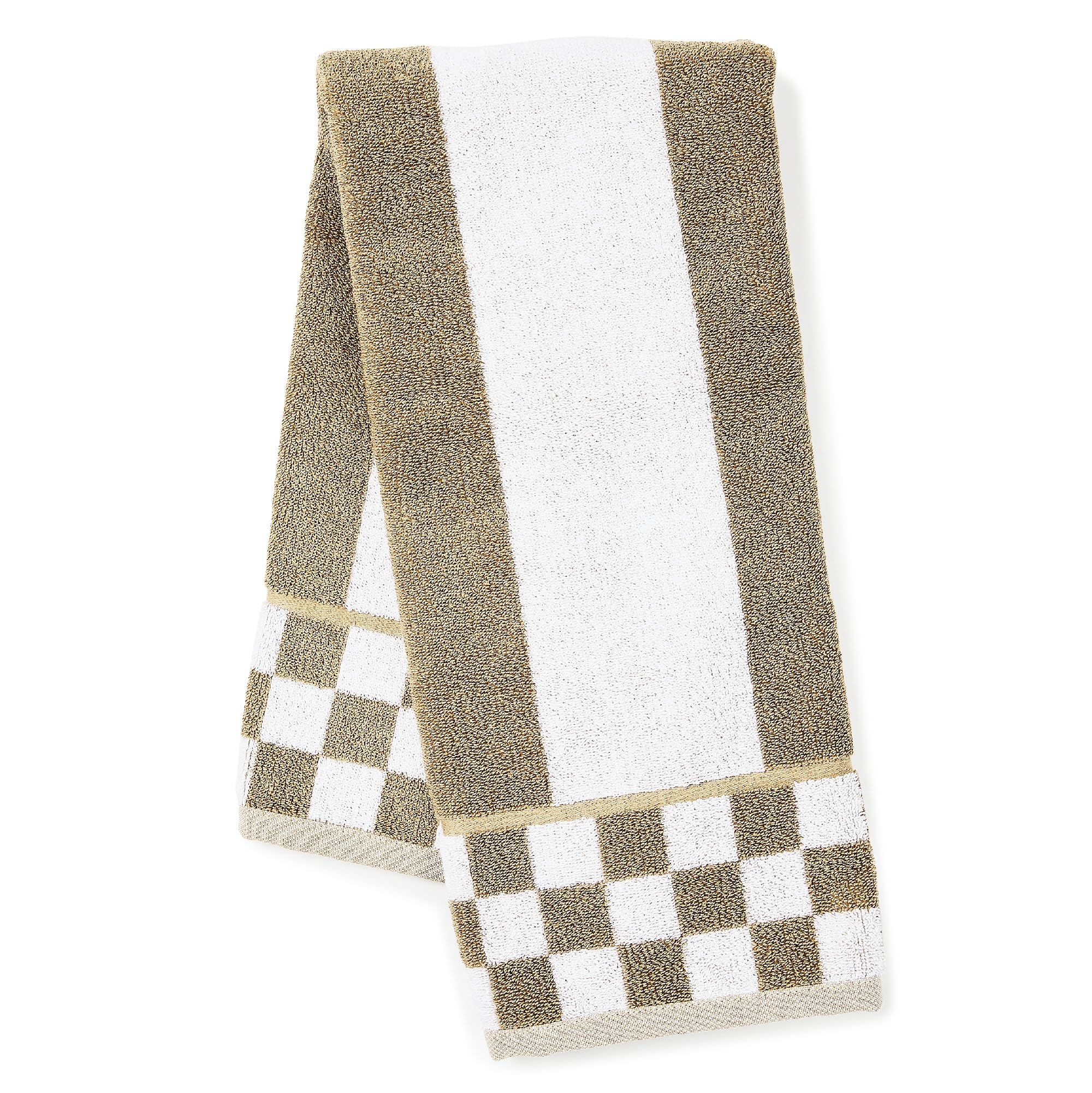 MACKENZIE-CHILDS Hand Towel, Cute Decorative Hand Towel for Bathroom and Kitchen, Brown-and-White Mocha Stripe