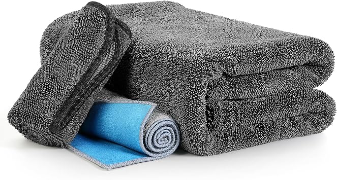 SMINDER 1400 GSM Car Drying Towels Car Detailing XXL Microfiber Towels for Cars, Trucks 36" x 24", Ultra-Absorbent, Streak-Free, Scratch-Free, No Water Spots, Double-Twist Pile & Edgeless Design