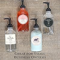 Vista 8 de Cornucopia Brands 8oz Clear Glass Pump Bottles (4-Pack w/Black Plastic Pumps), Great as Essential Oil Bottles, Lotion Bottles, Soap Dispensers, and