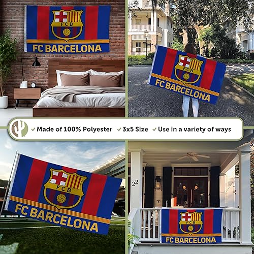 Miniatura 3 de Desert Cactus FC Barcelona Flag Barça Barça Barca Fútbol 100% Poliéster Interior Exterior 3 x 5 pies Baner (Bandera C)