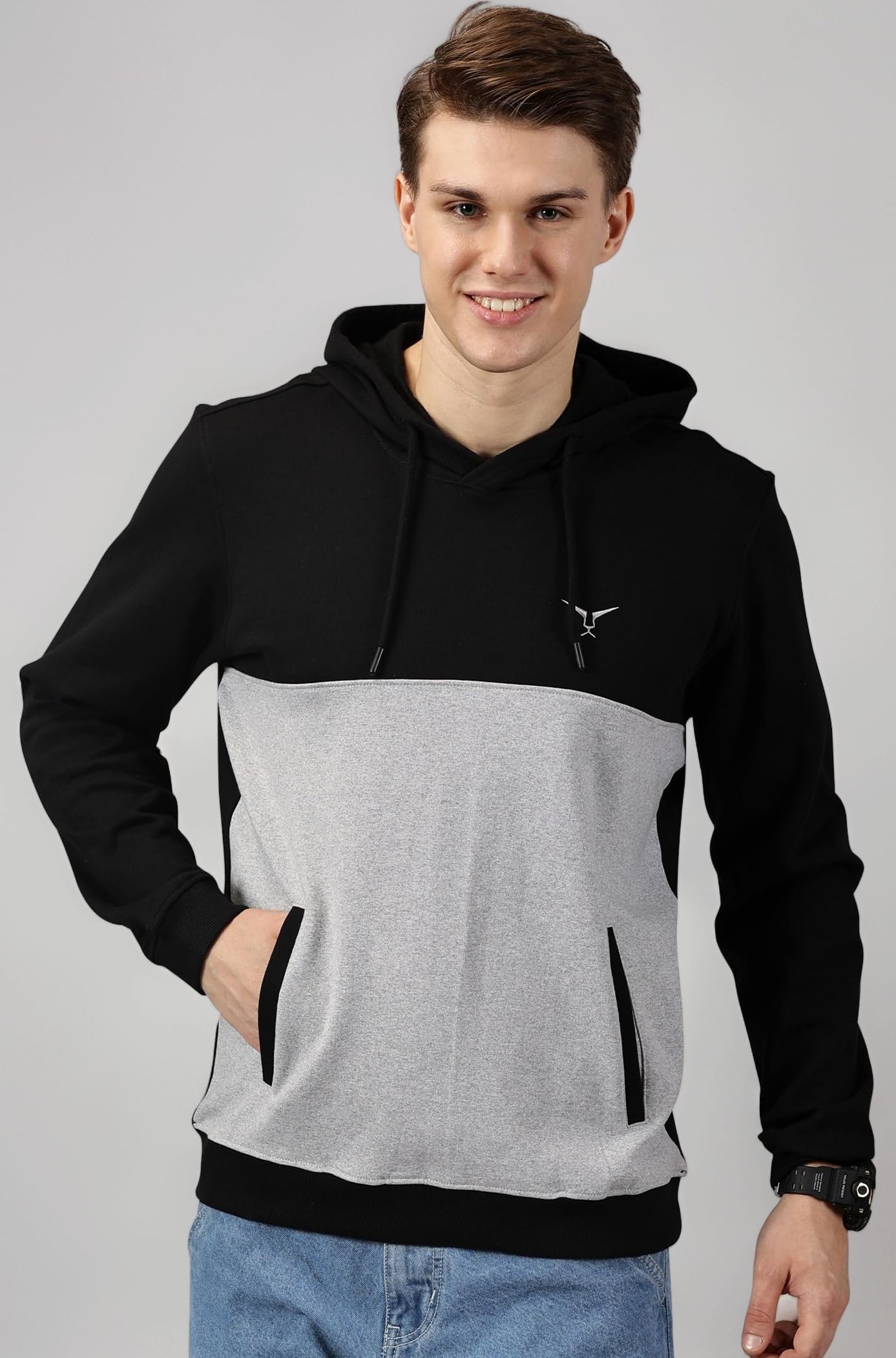 - Men's Cotton Colour Blend Solid Hoodies | Regular Fit High Neck Full Sleeve Sweatshirt | Everyday Comfort and Warmth | Stylish Hooded Jacket for Men