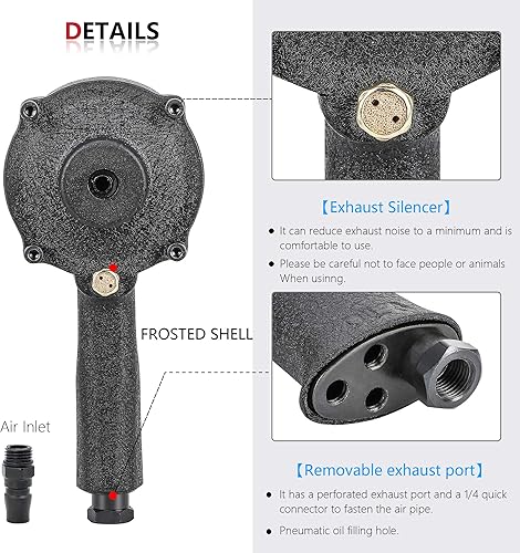 Vista 11 de NEWTRY Perforadora neumática de 0.315 in, herramienta de perforación de agujero de metal de aire, pistola de perforación industrial de chapa 8mm