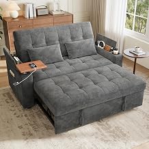 63" Convertible Sofa Bed Loveseat Sleeper Sofa with Pull Out Couch Bed