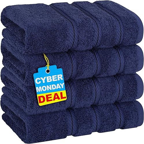 Miniatura 181 de American Soft Linen - Juego de 4 toallas de baño, 100% de algodón turco de 27 x 54 pulgadas, toallas de baño extragrandes, toallas para ducha