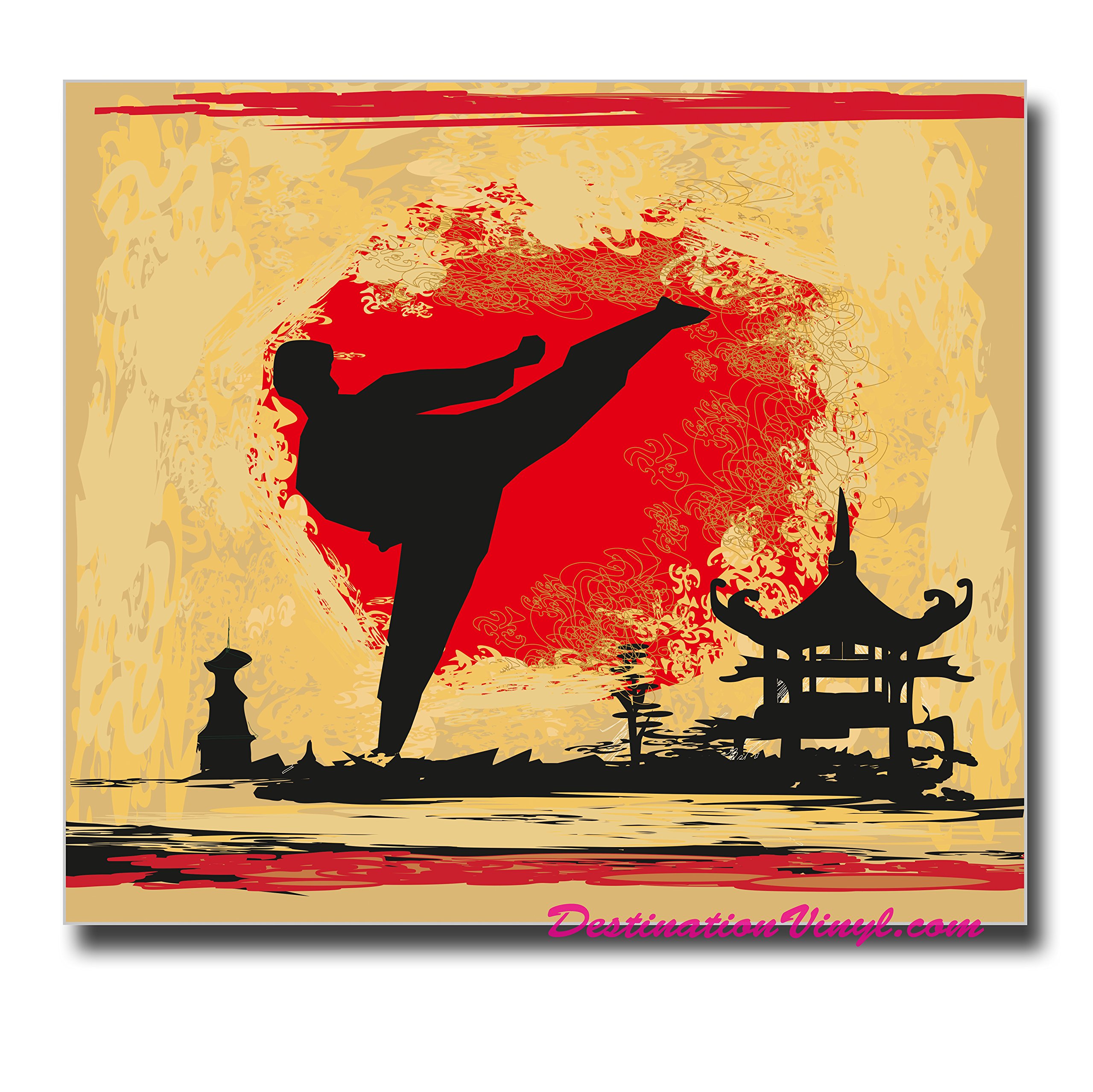 2 x Glossy Vinyl Stickers - Karate Martial Arts Japanese Laptop Decal #0117 (As Shown.)