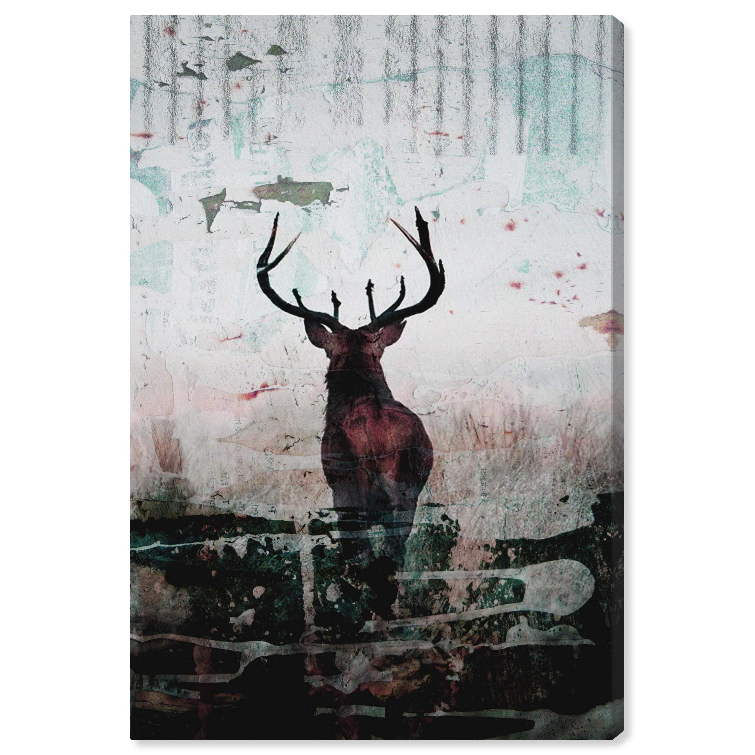Oliver Gal 'Red Stag' The Wild Animals Wall Art Decor Collection Contemporary Premium Canvas Art Print