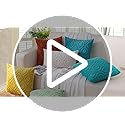 decorUhome Fall Throw Pillow Covers 24x24 Inch Set of 2, Soft Plush Decorative Faux Fur Aqua Solid Couch Pillow Covers, Accent Farmhouse Neutral Square Euro Pillow Cases for Sofa Bed Living Room