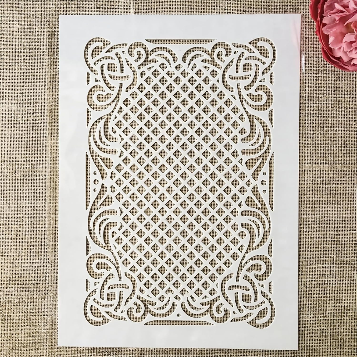 TIAMECH A4 Reusable Alphabet Stencil for Painting | Uppercase Letters Grass Leaf Layering Template, DIY Wall Art, Wood Furniture, Scrapbook & Crafts (8.3x11.7inch)