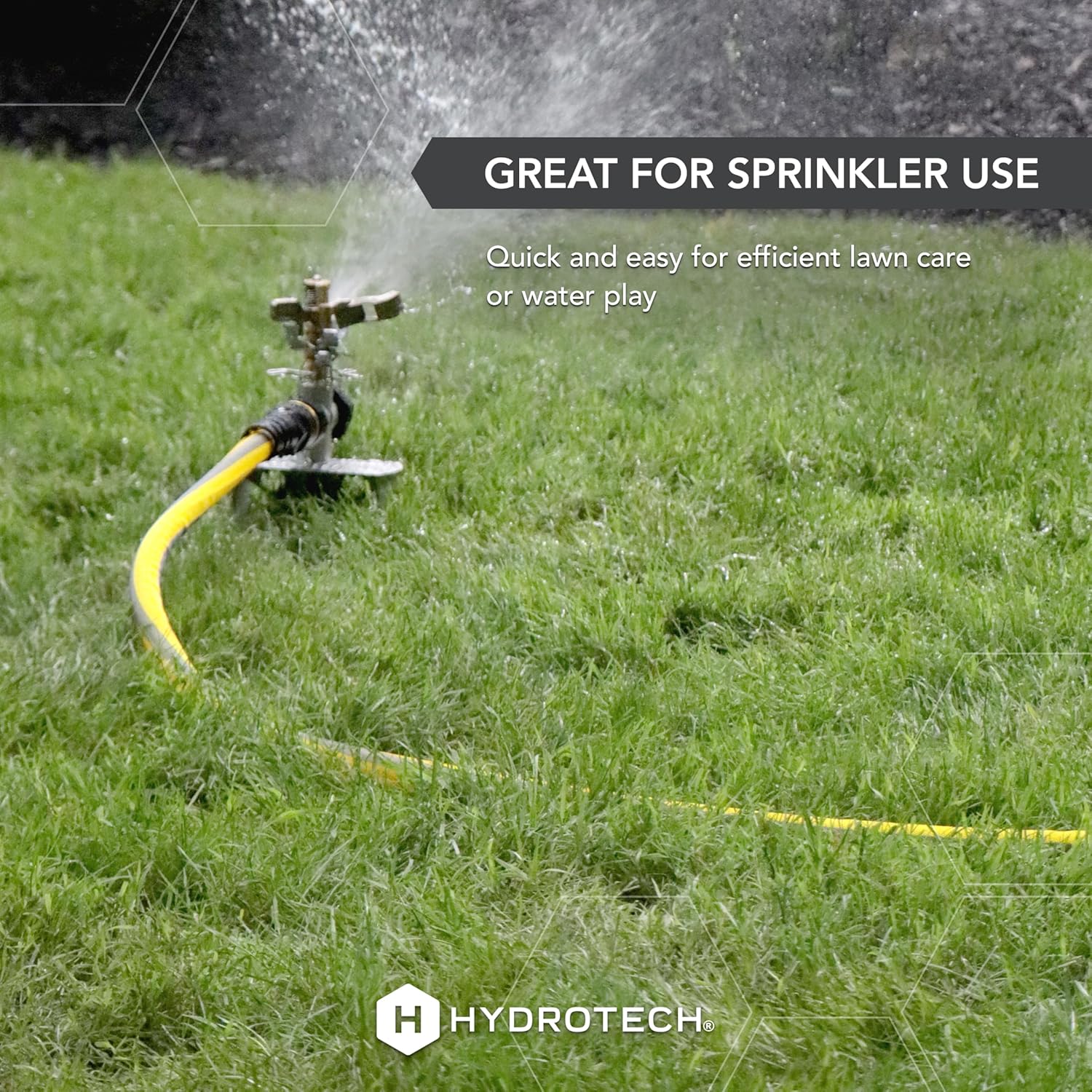 HydroTech FLATJACKET 5/8" 100 ft Garden Hose with Patented Force Control Technology - Flexible, Kink-Free, Lightweight Hose for Lawn, Garden, Car Washing, Deck and Patio Cleaning